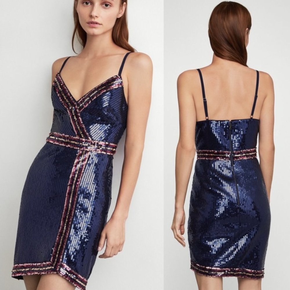 Bcbg Maxazria Sequin Bodycon Dress Spaghetti Strap